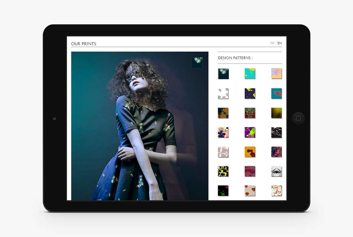 Prints page webdesign of Eppendahl design studio, responsive webdesign created
by Antoine Desmeliers, Clémence Gerardin Makeieff and Marina Rossi