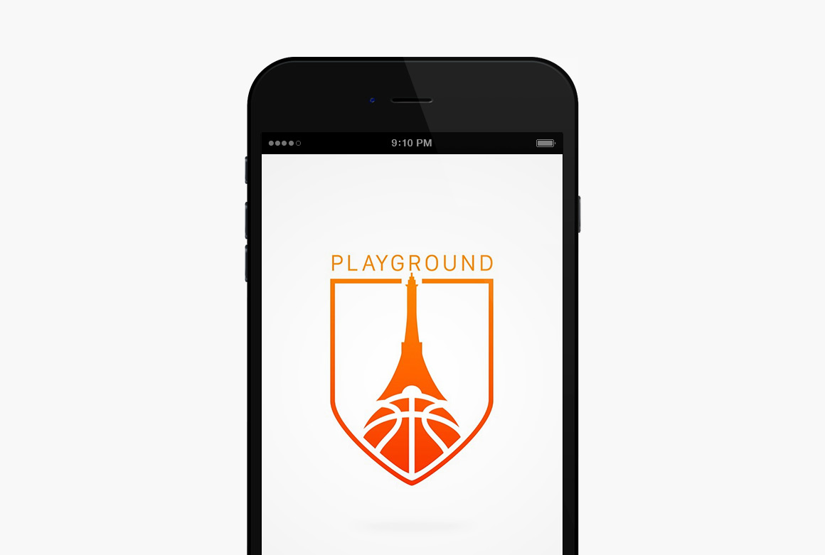 Logotype of Playground, basketball app mobile created by Antoine Desmeliers, Antoine Plu,
Vincent Desdoigts et Claire Coloma