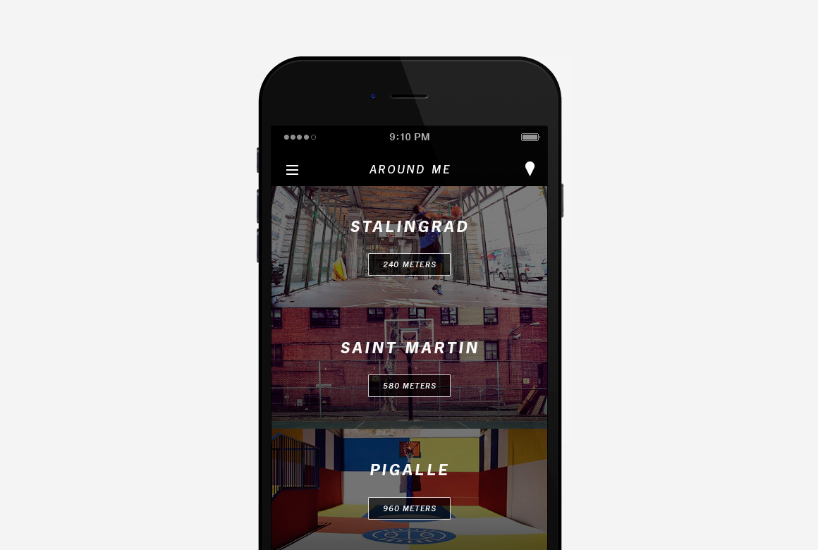 Home page webdesign of Playground, basketball app mobile created by Antoine Desmeliers, Antoine Plu,
Vincent Desdoigts et Claire Coloma