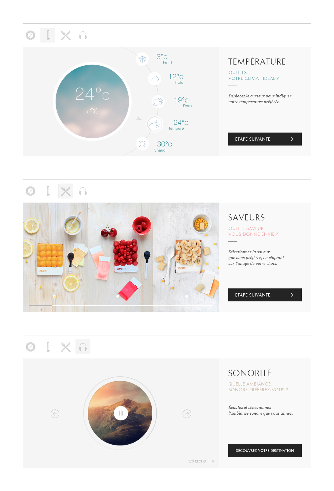 Filters of Tasty Travel e-commerce personalization, e-commerce personalization created by Antoine Desmeliers
and Clémence Gerardin Makeieff